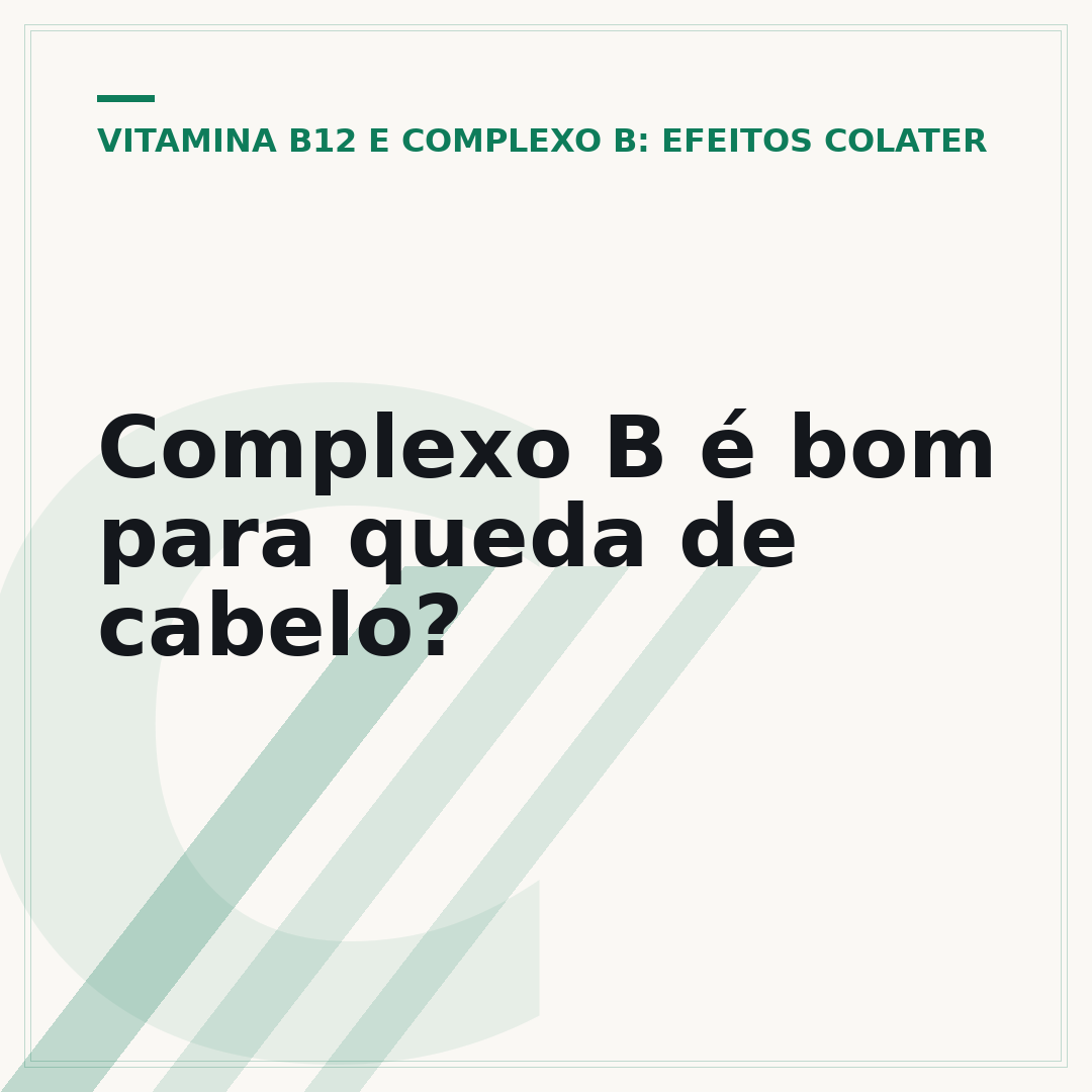 Complexo B é bom para queda de cabelo?
