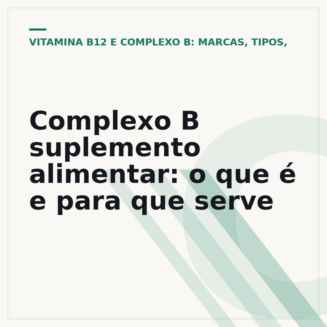 Complexo B suplemento alimentar: o que é e para que serve