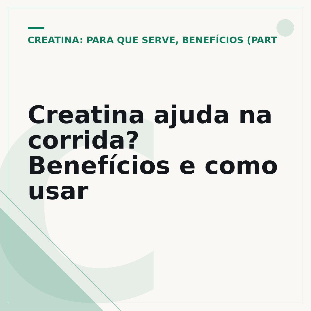 Creatina ajuda na corrida? Benefícios e como usar