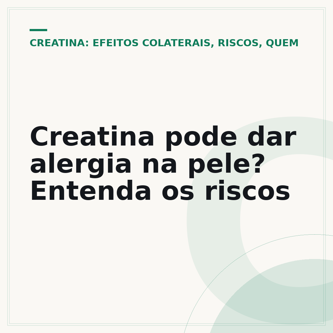 Creatina pode dar alergia na pele? Entenda os riscos