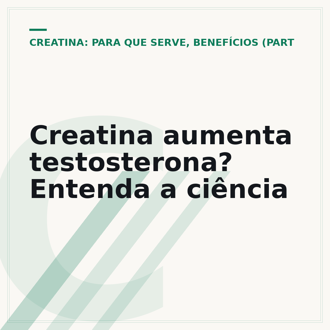 Creatina aumenta testosterona? Entenda a ciência
