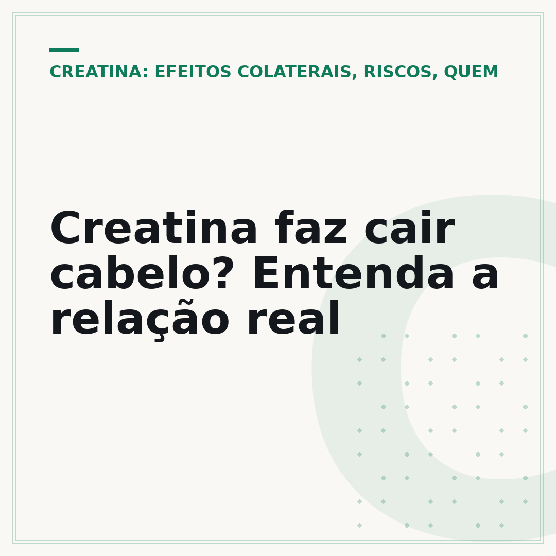 Creatina faz cair cabelo? Entenda a relação real