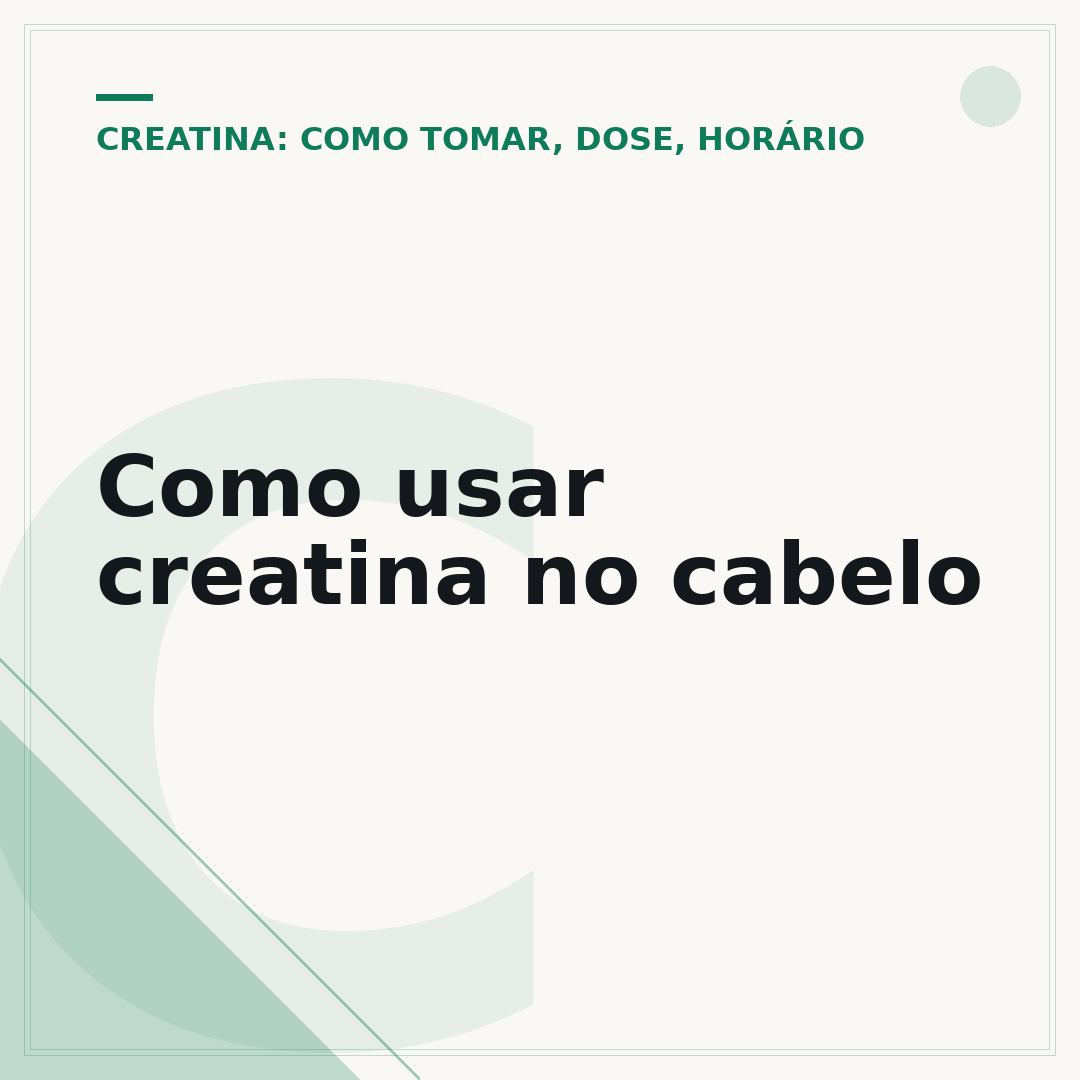 Como usar creatina no cabelo