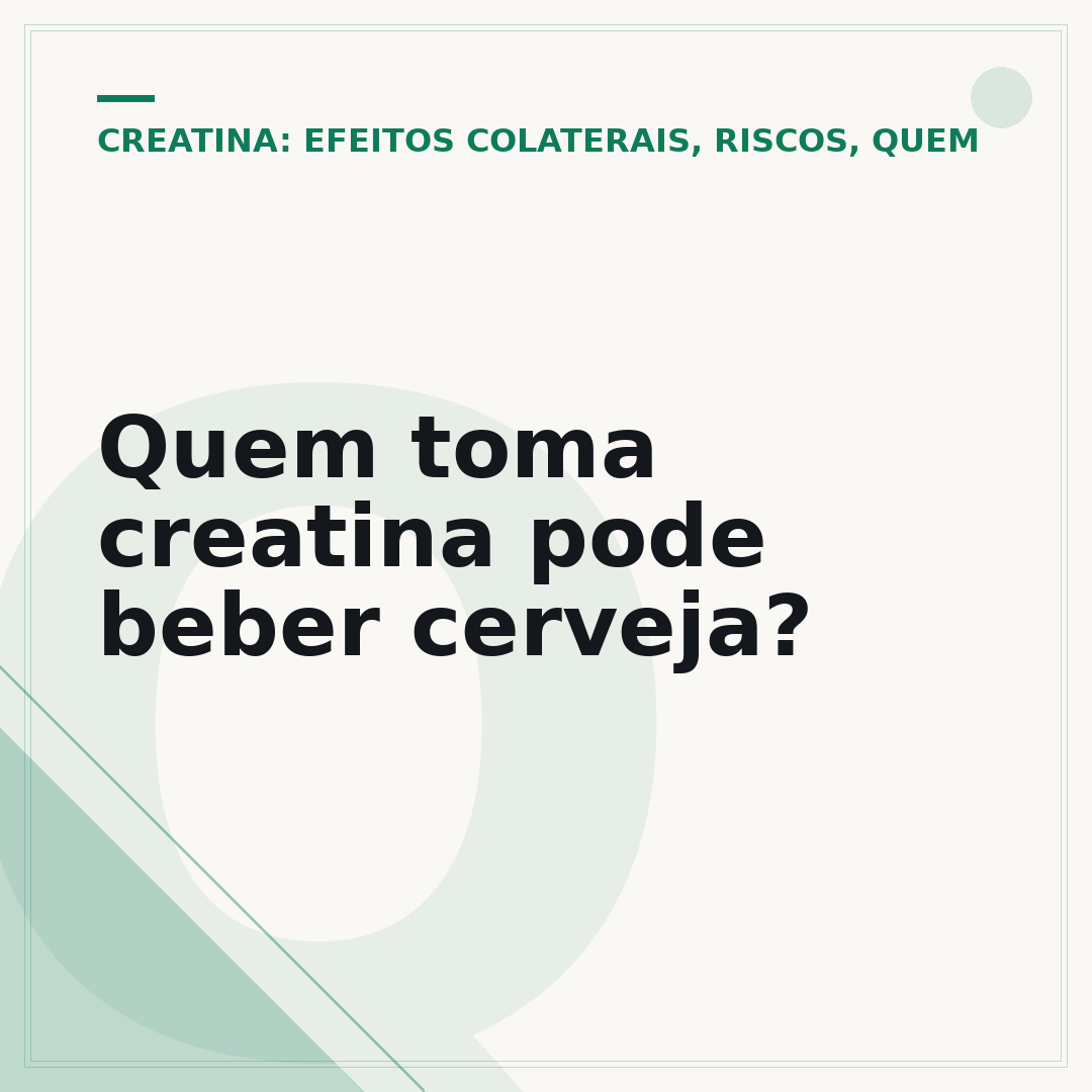 Quem toma creatina pode beber cerveja?