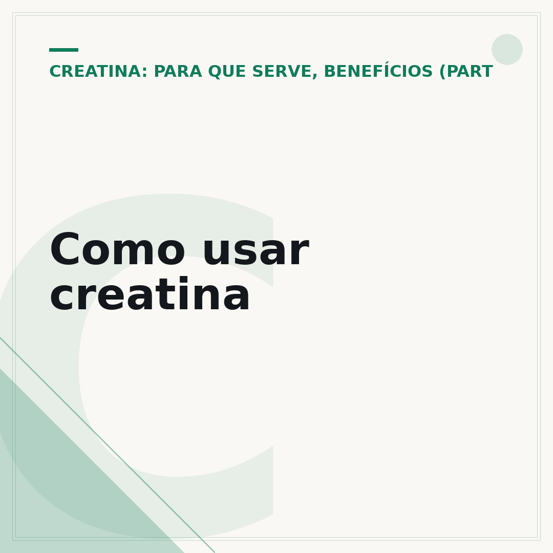 Como usar creatina