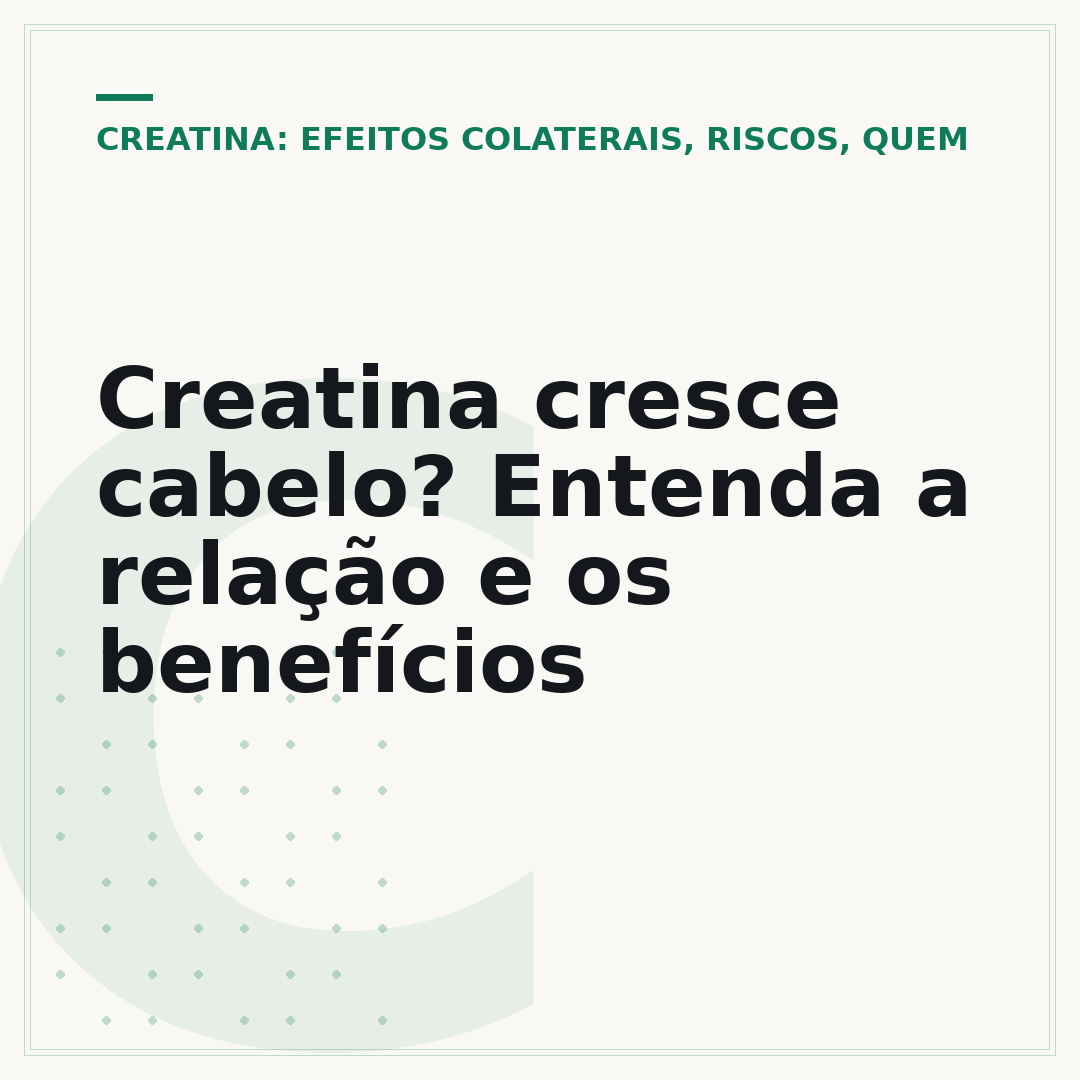 Creatina cresce cabelo? Entenda a relação e os benefícios