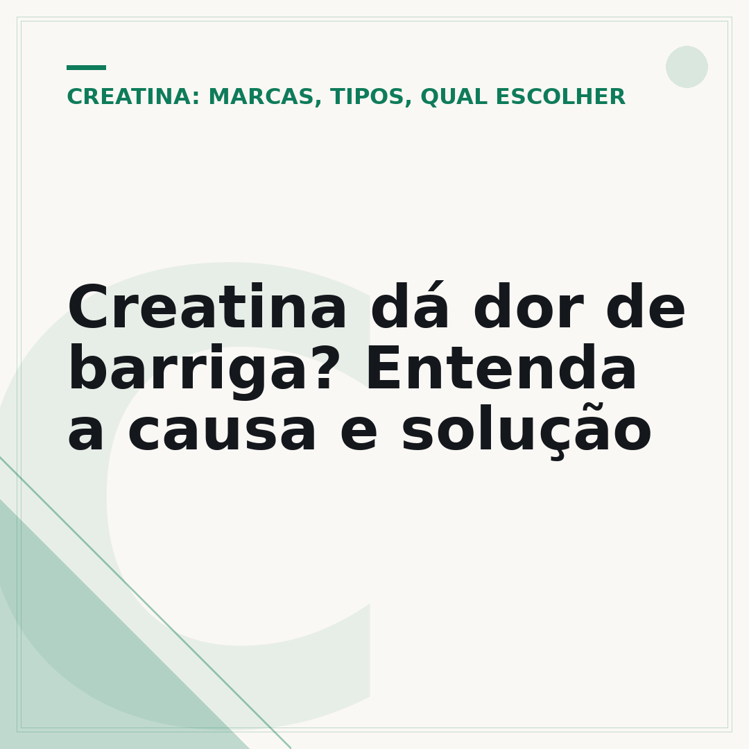 Creatina dá dor de barriga? Entenda a causa e solução
