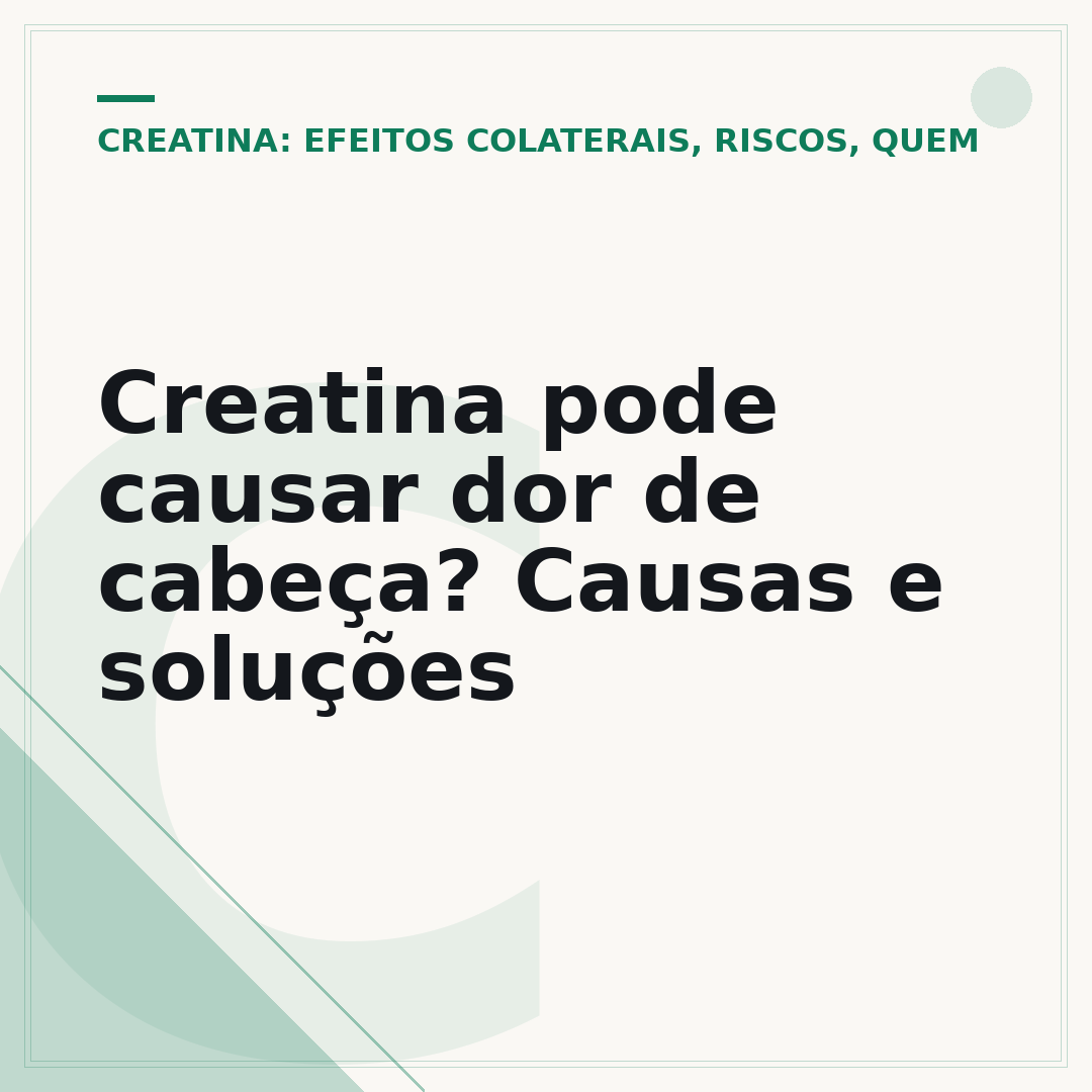 Creatina pode causar dor de cabeça? Causas e soluções