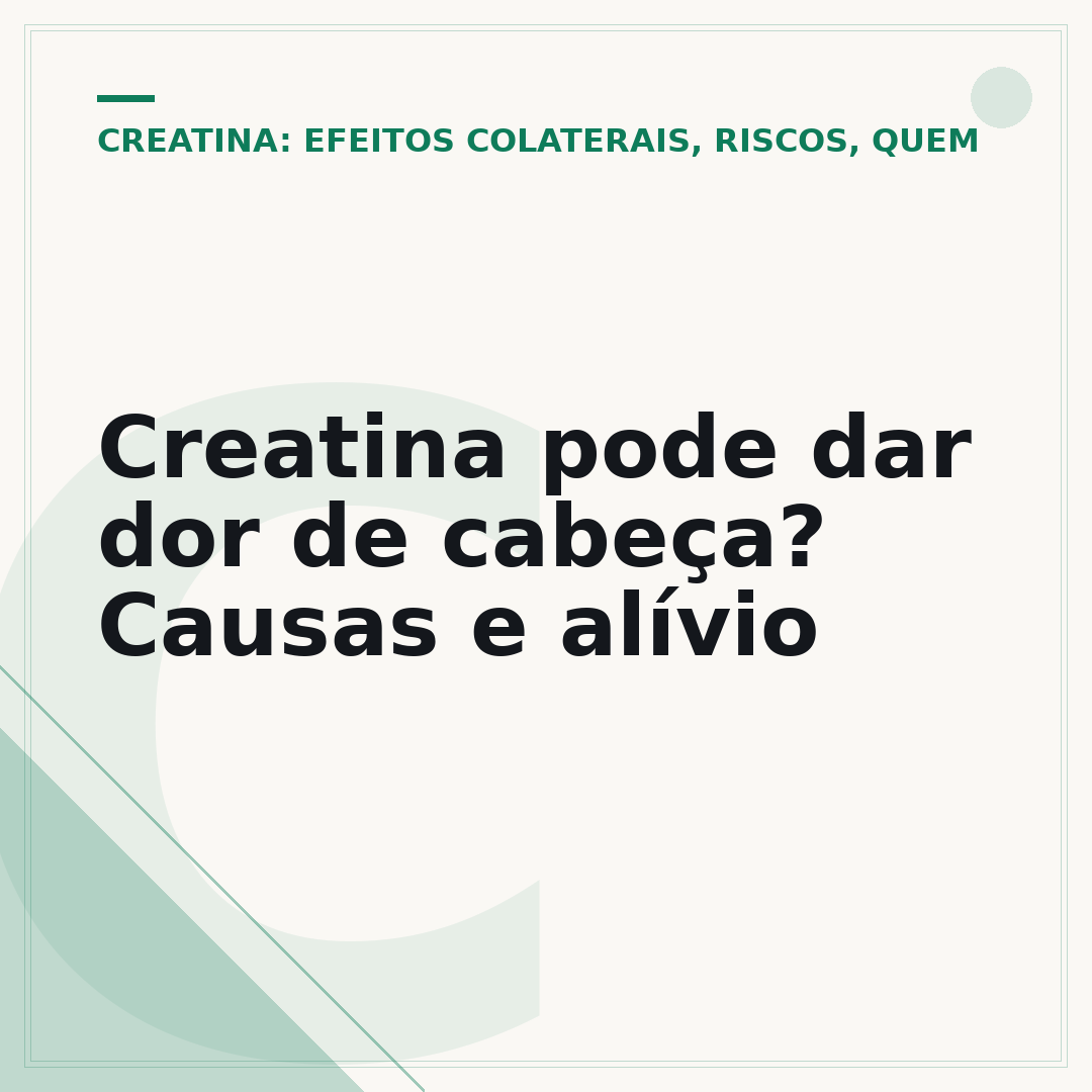 Creatina pode dar dor de cabeça? Causas e alívio