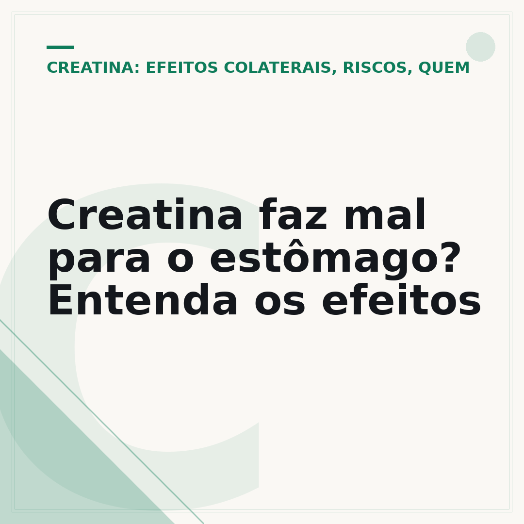 Creatina faz mal para o estômago? Entenda os efeitos
