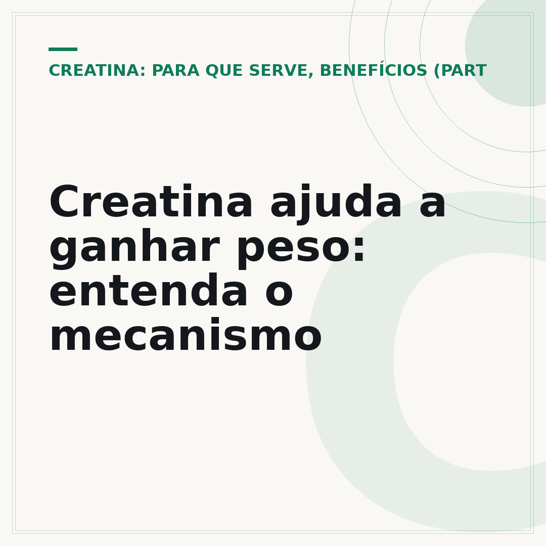 Creatina ajuda a ganhar peso: entenda o mecanismo