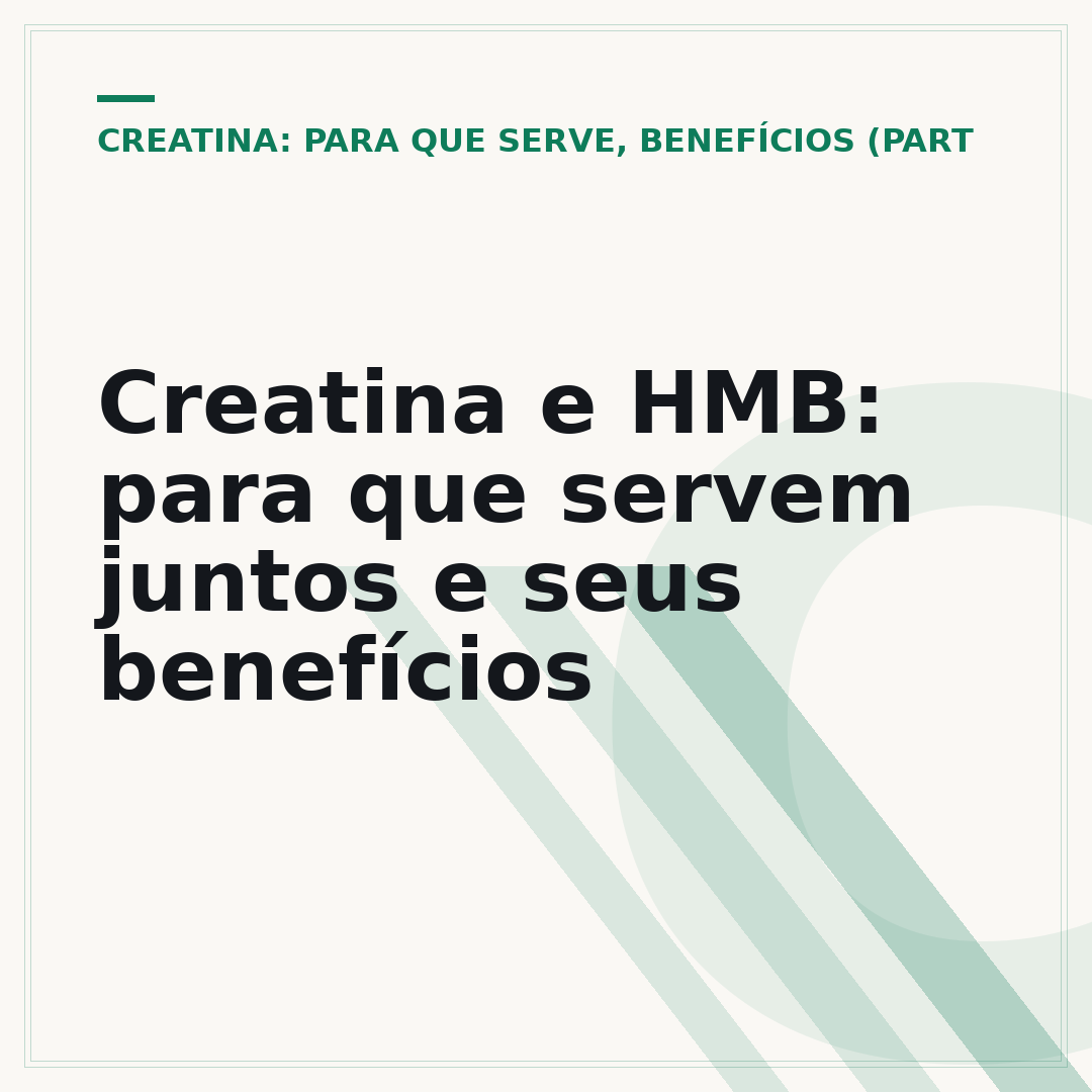 Creatina e HMB: para que servem juntos e seus benefícios