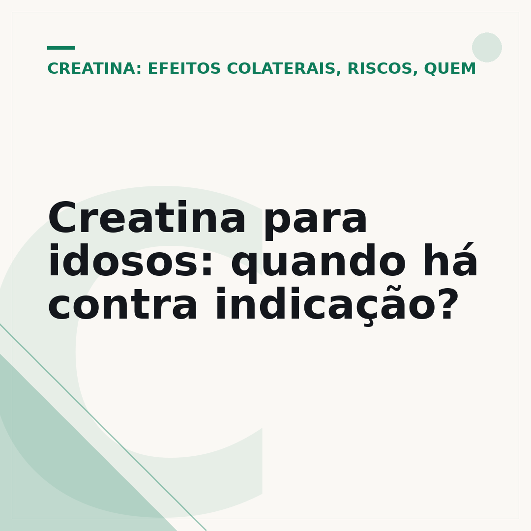 Creatina para idosos: quando há contra indicação?