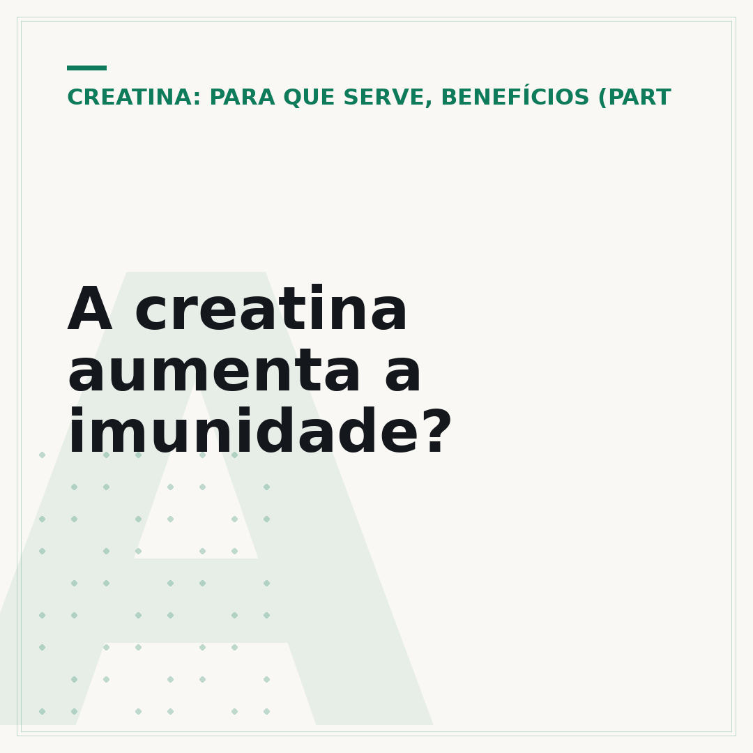 A creatina aumenta a imunidade?