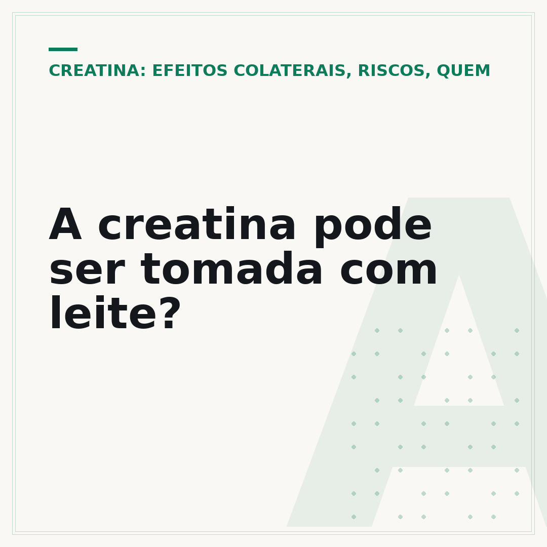 A creatina pode ser tomada com leite?