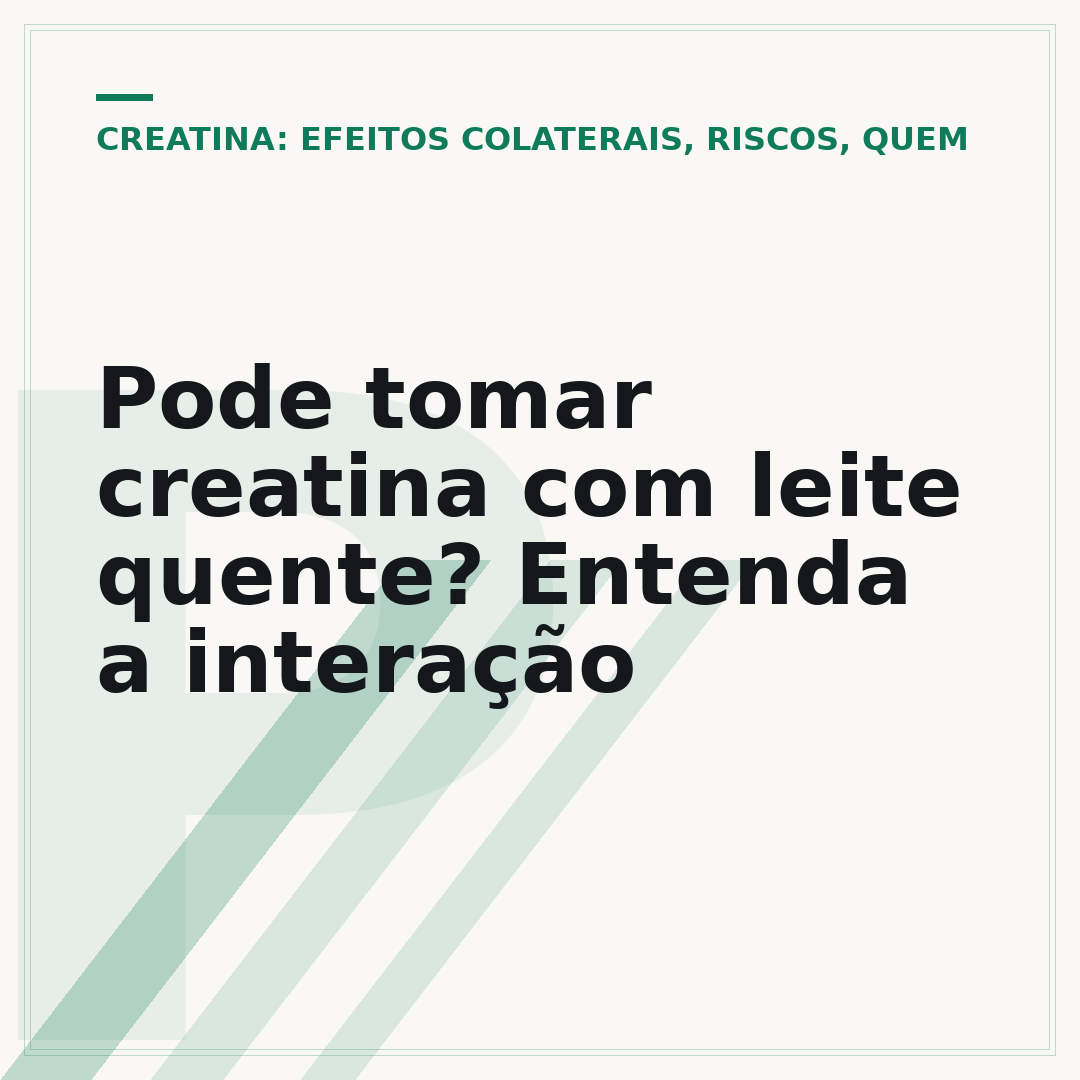 Pode tomar creatina com leite quente? Entenda a interação