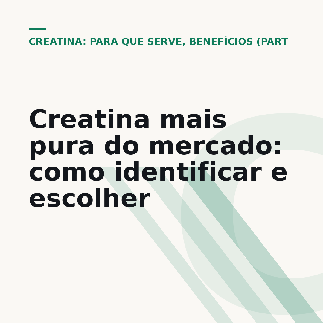 Creatina mais pura do mercado: como identificar e escolher