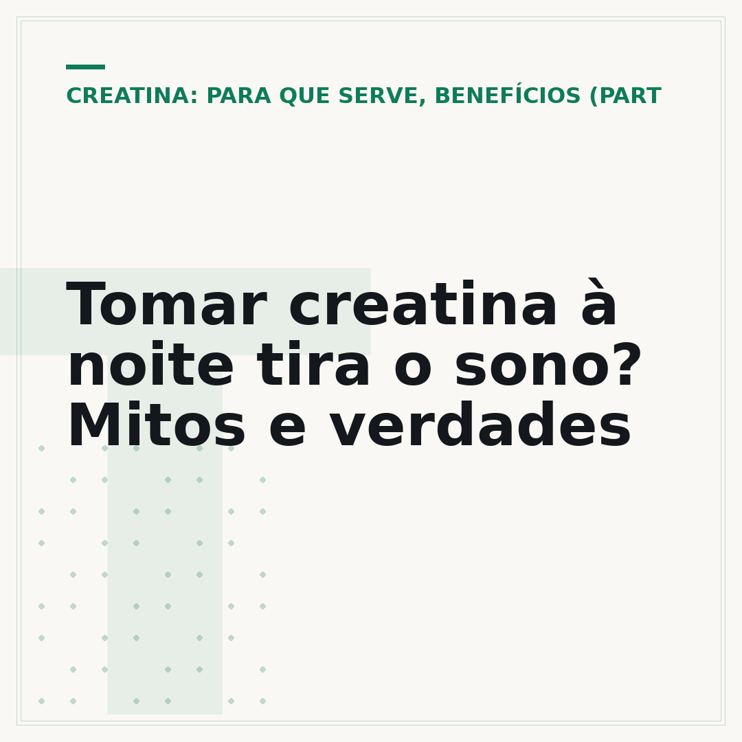 Tomar creatina à noite tira o sono? Mitos e verdades