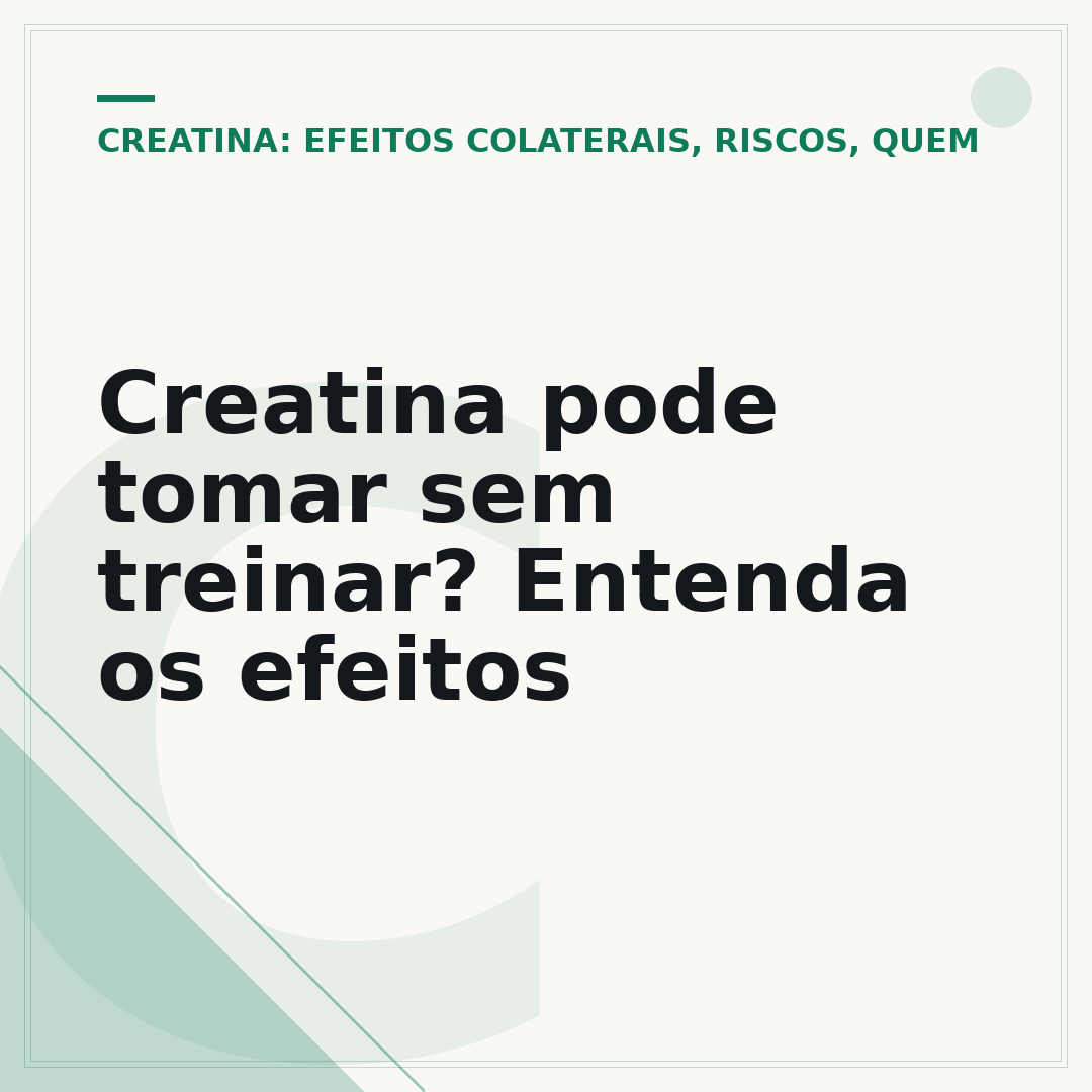 Creatina pode tomar sem treinar? Entenda os efeitos