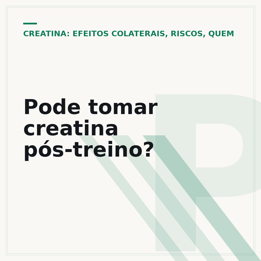 Pode tomar creatina pós-treino?