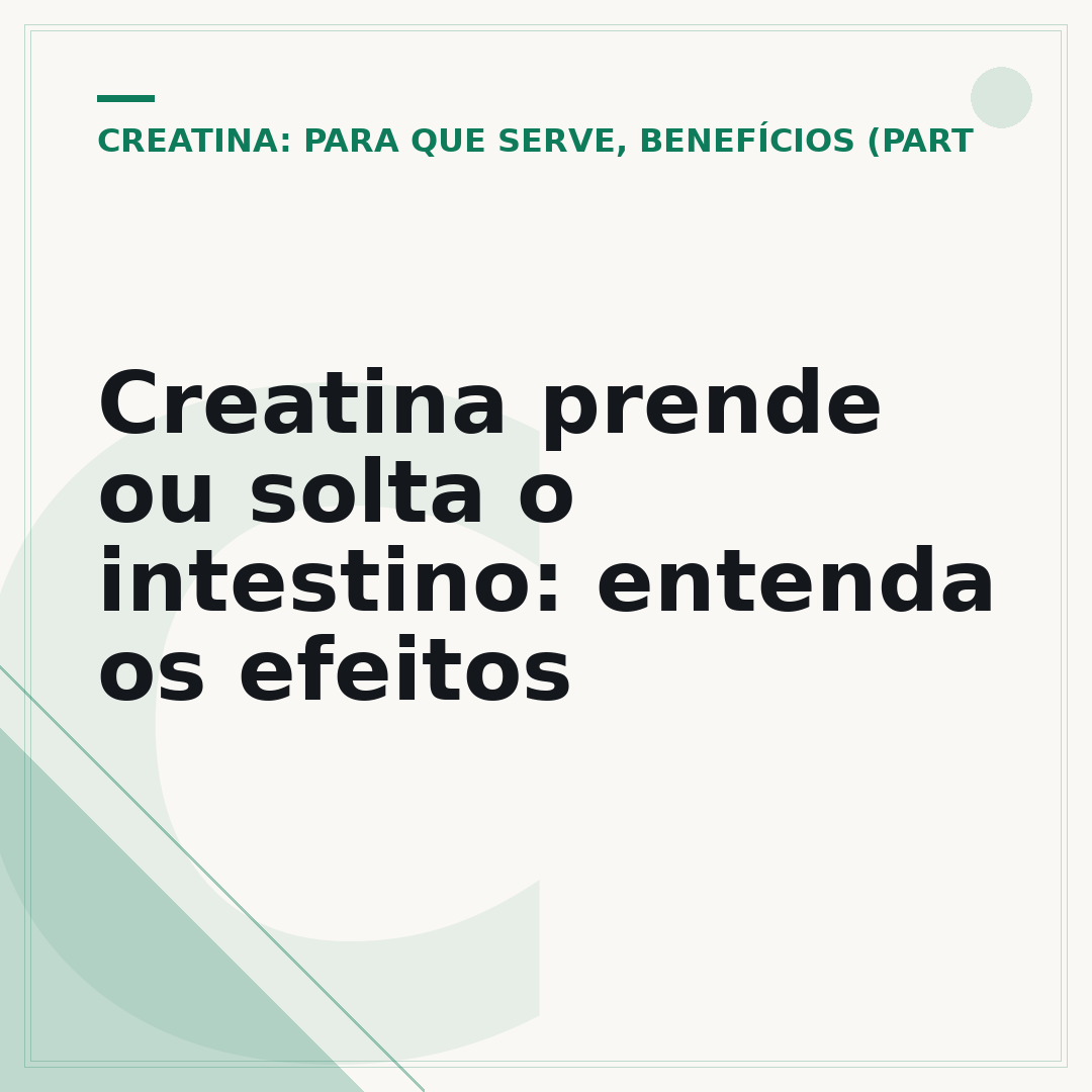 Creatina prende ou solta o intestino: entenda os efeitos