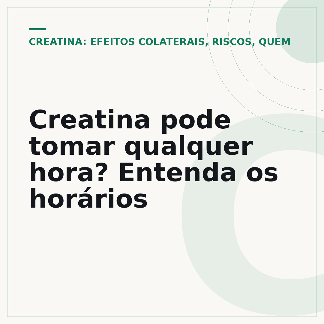 Creatina pode tomar qualquer hora? Entenda os horários