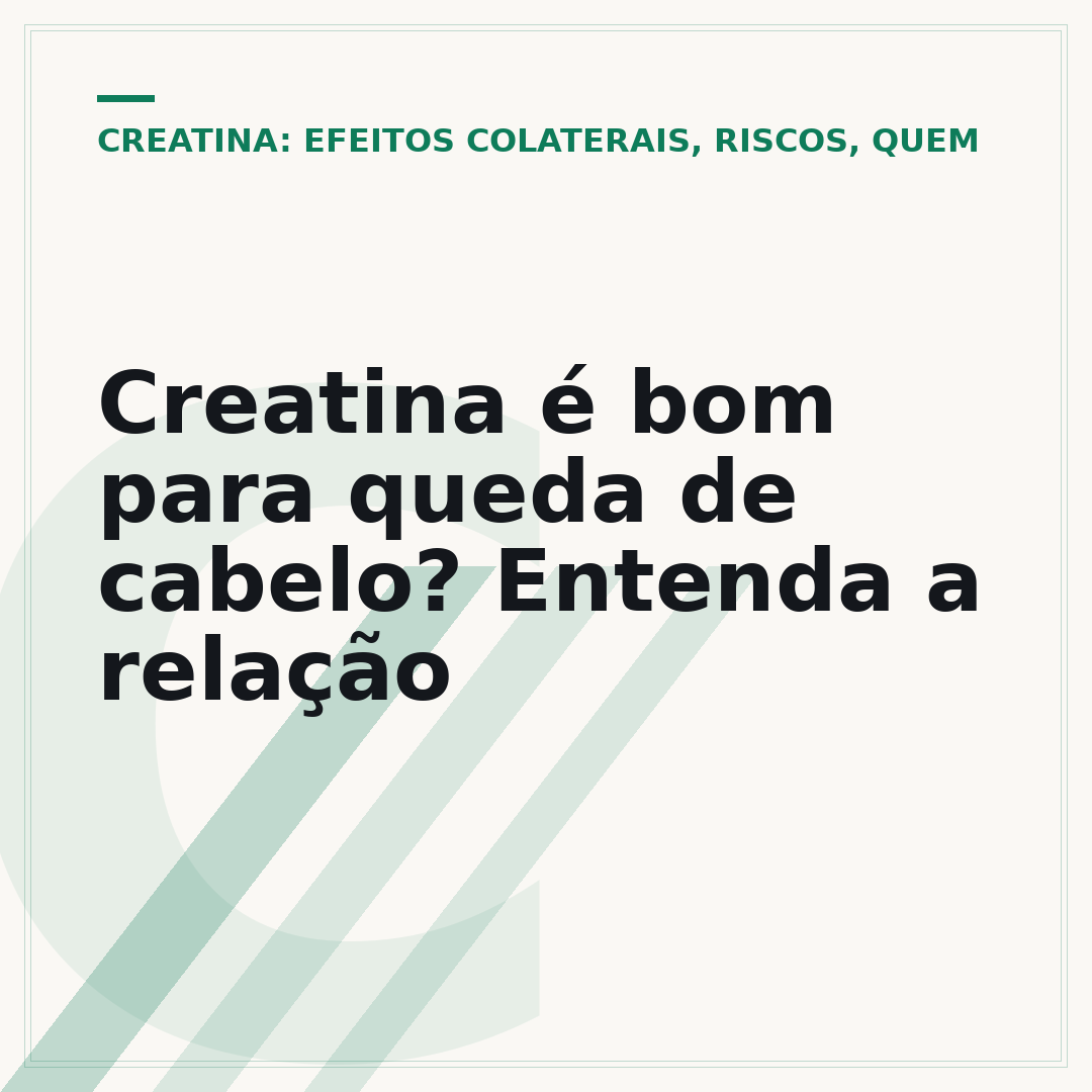 Creatina é bom para queda de cabelo? Entenda a relação
