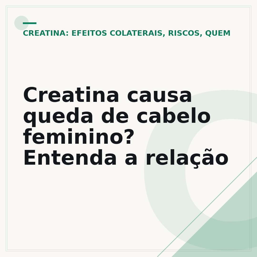 Creatina causa queda de cabelo feminino? Entenda a relação
