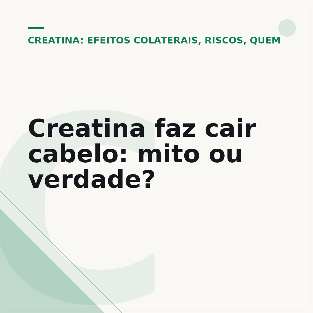 Creatina faz cair cabelo: mito ou verdade?