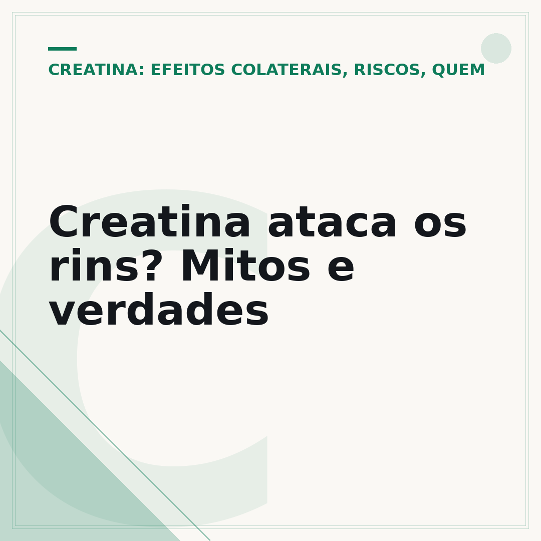 Creatina ataca os rins? Mitos e verdades