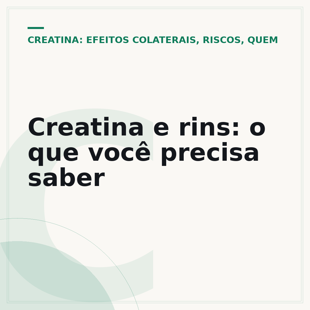 Creatina e rins: o que você precisa saber