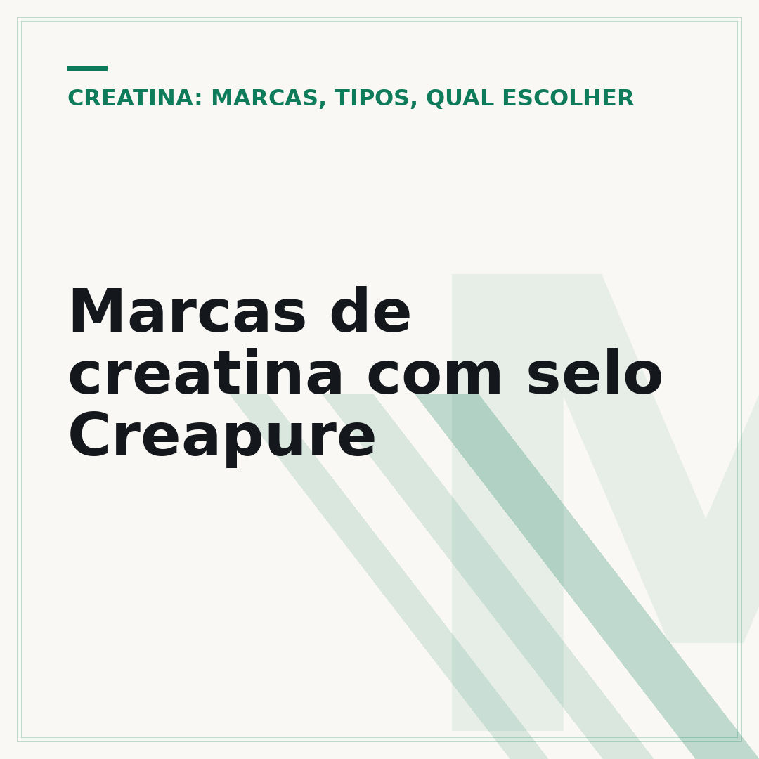Marcas de creatina com selo Creapure