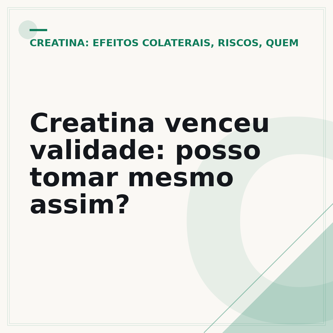 Creatina venceu validade: posso tomar mesmo assim?