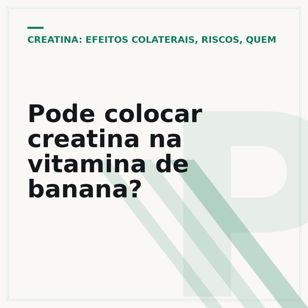 Pode colocar creatina na vitamina de banana?