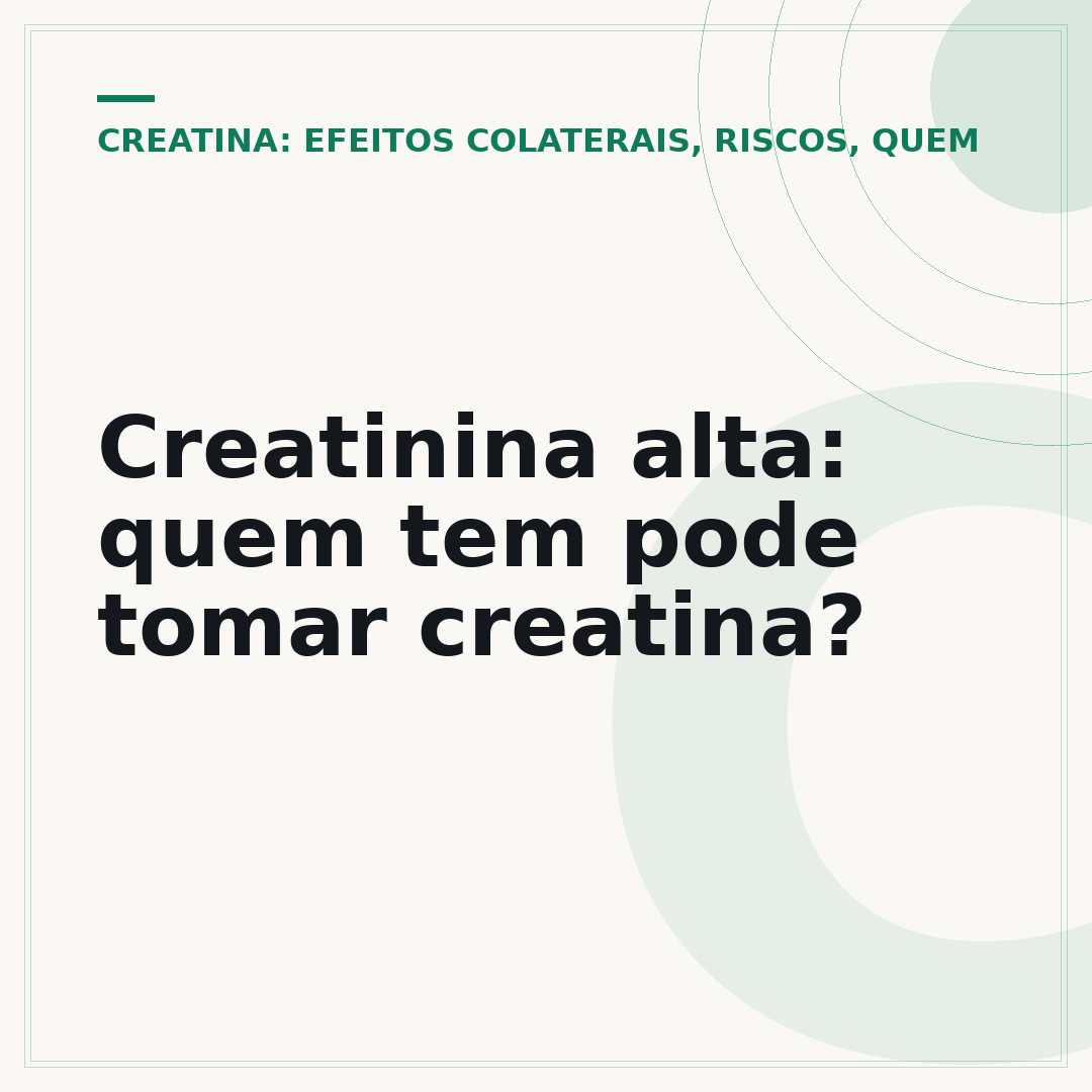 Creatinina alta: quem tem pode tomar creatina?