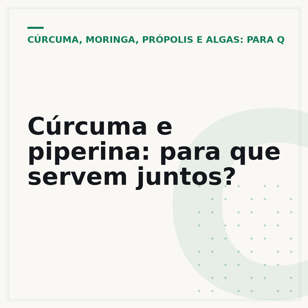 Cúrcuma e piperina: para que servem juntos?