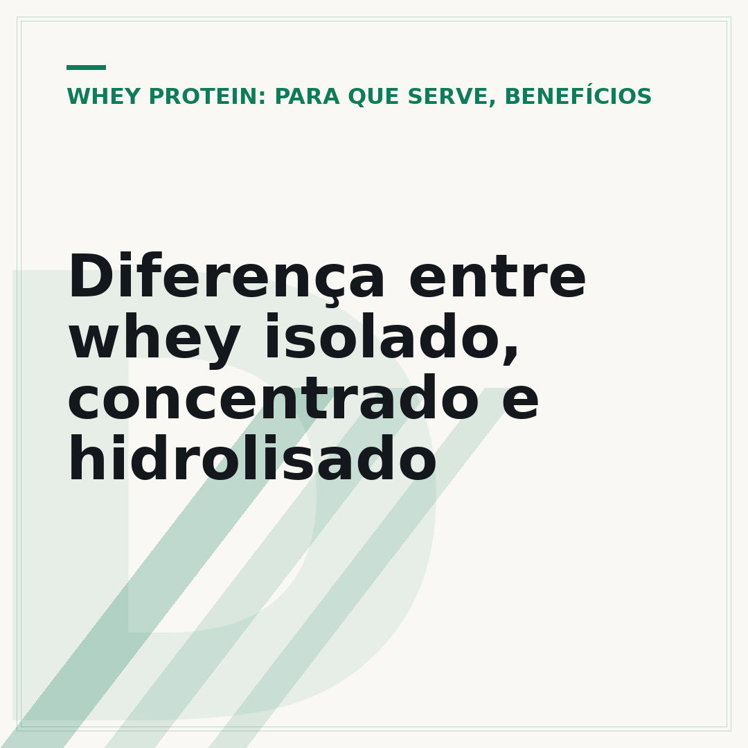 Diferença entre whey isolado, concentrado e hidrolisado