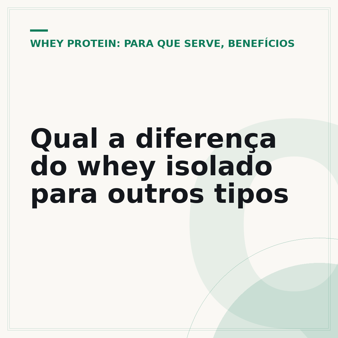 Qual a diferença do whey isolado para outros tipos