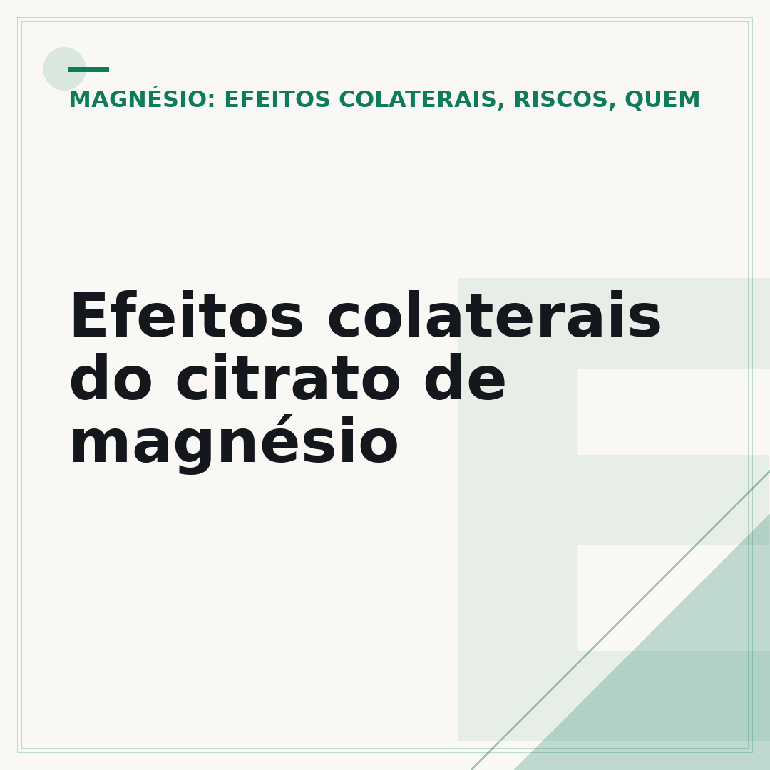 Efeitos colaterais do citrato de magnésio