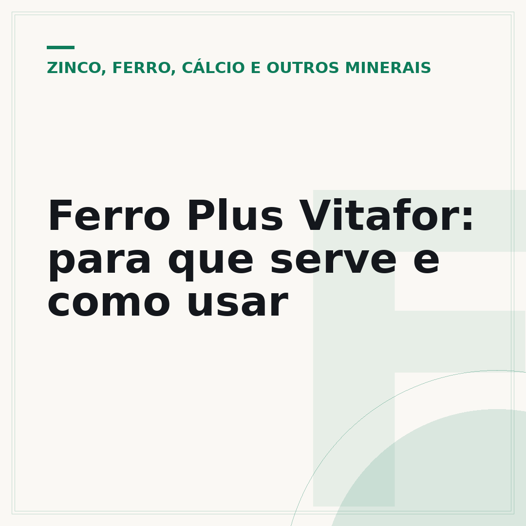 Ferro Plus Vitafor: para que serve e como usar