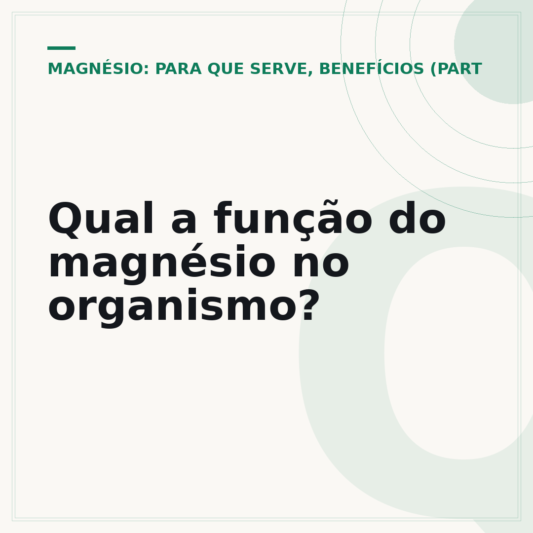 Qual a função do magnésio no organismo?