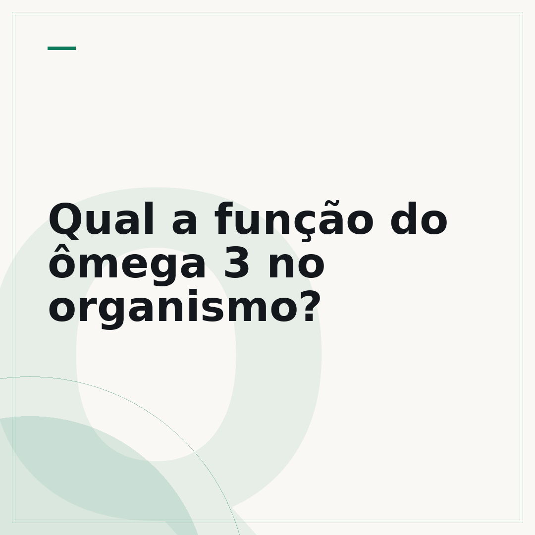 Qual a função do ômega 3 no organismo?