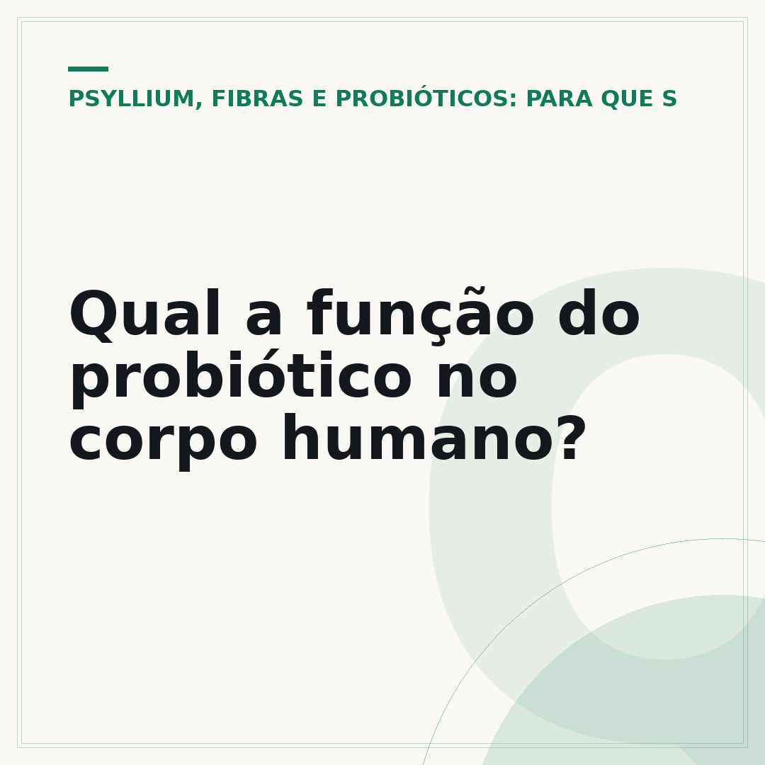 Qual a função do probiótico no corpo humano?
