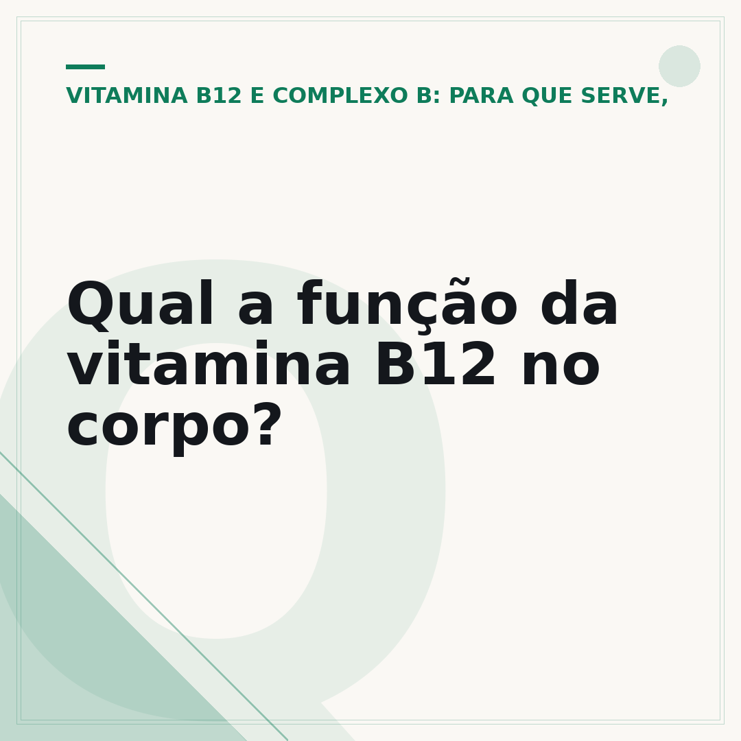 Qual a função da vitamina B12 no corpo?