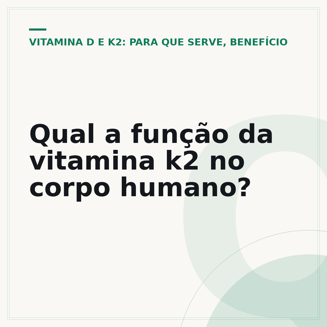 Qual a função da vitamina k2 no corpo humano?