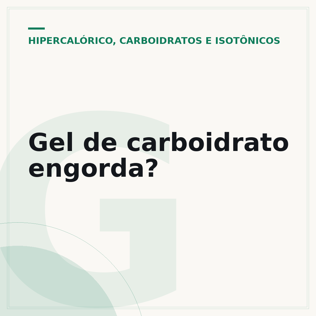 Gel de carboidrato engorda?