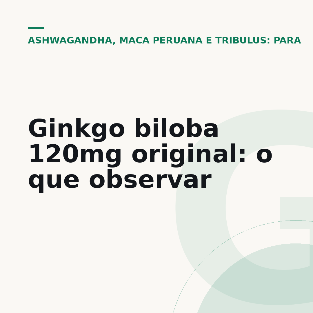 Ginkgo biloba 120mg original: o que observar