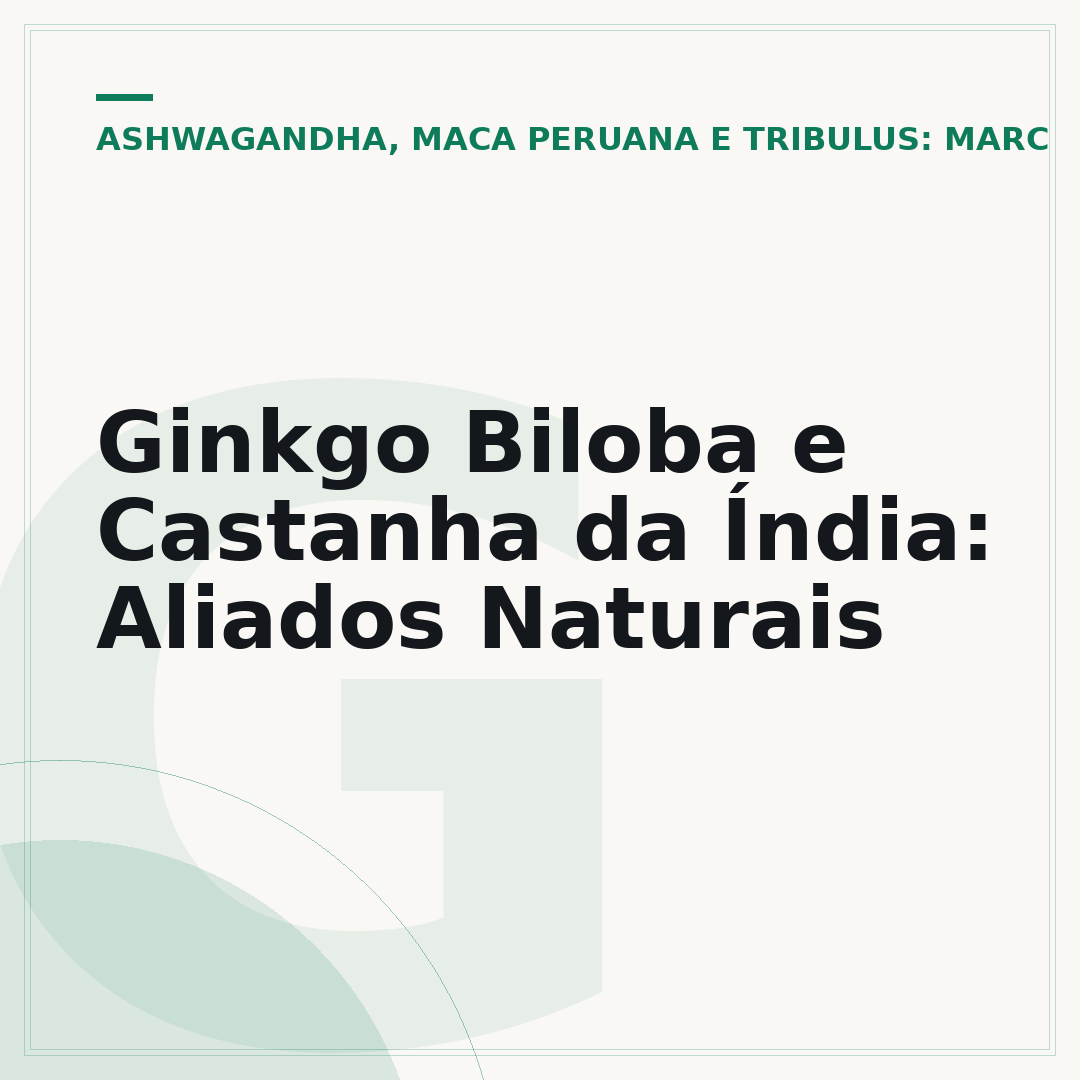 Ginkgo Biloba e Castanha da Índia: Aliados Naturais