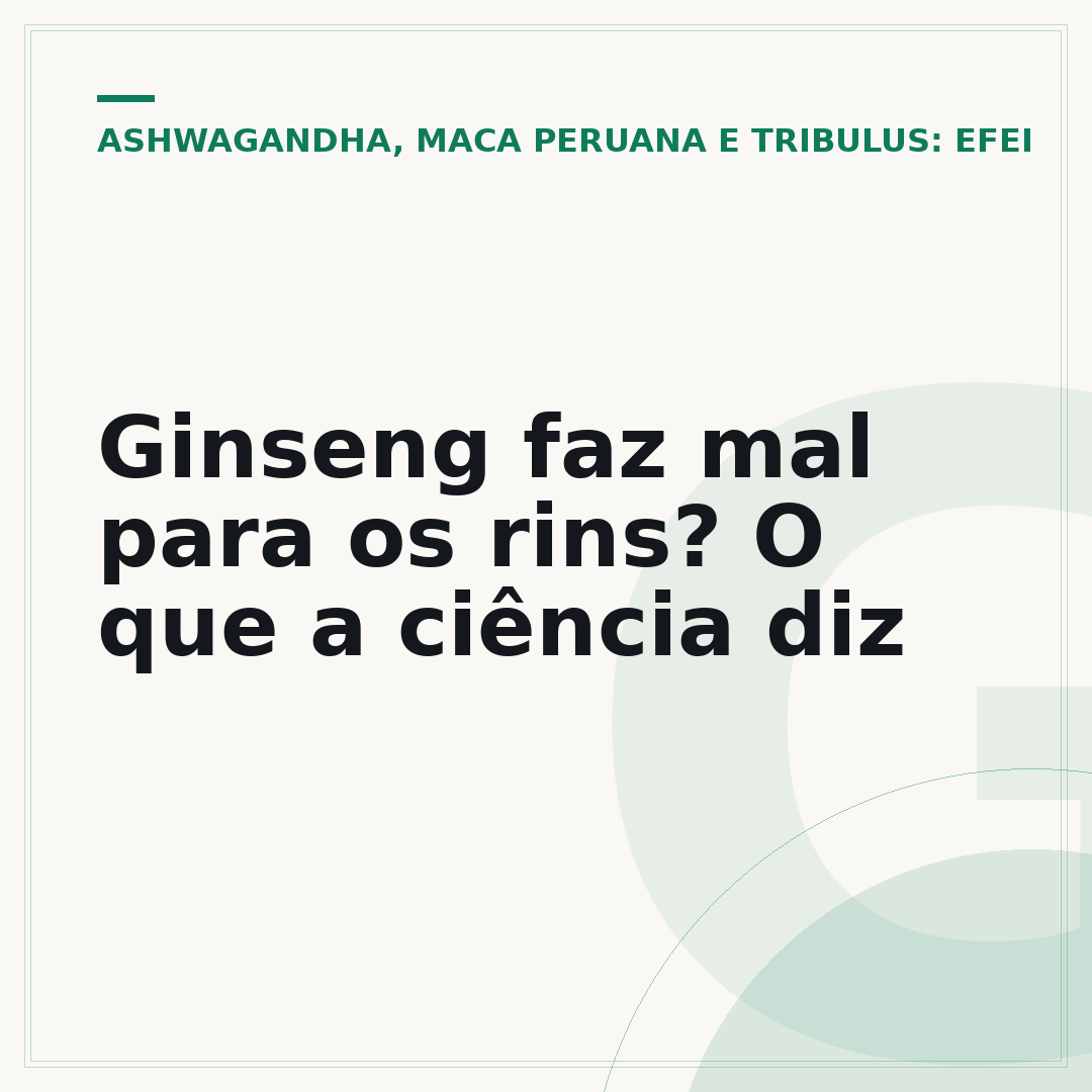 Ginseng faz mal para os rins? O que a ciência diz