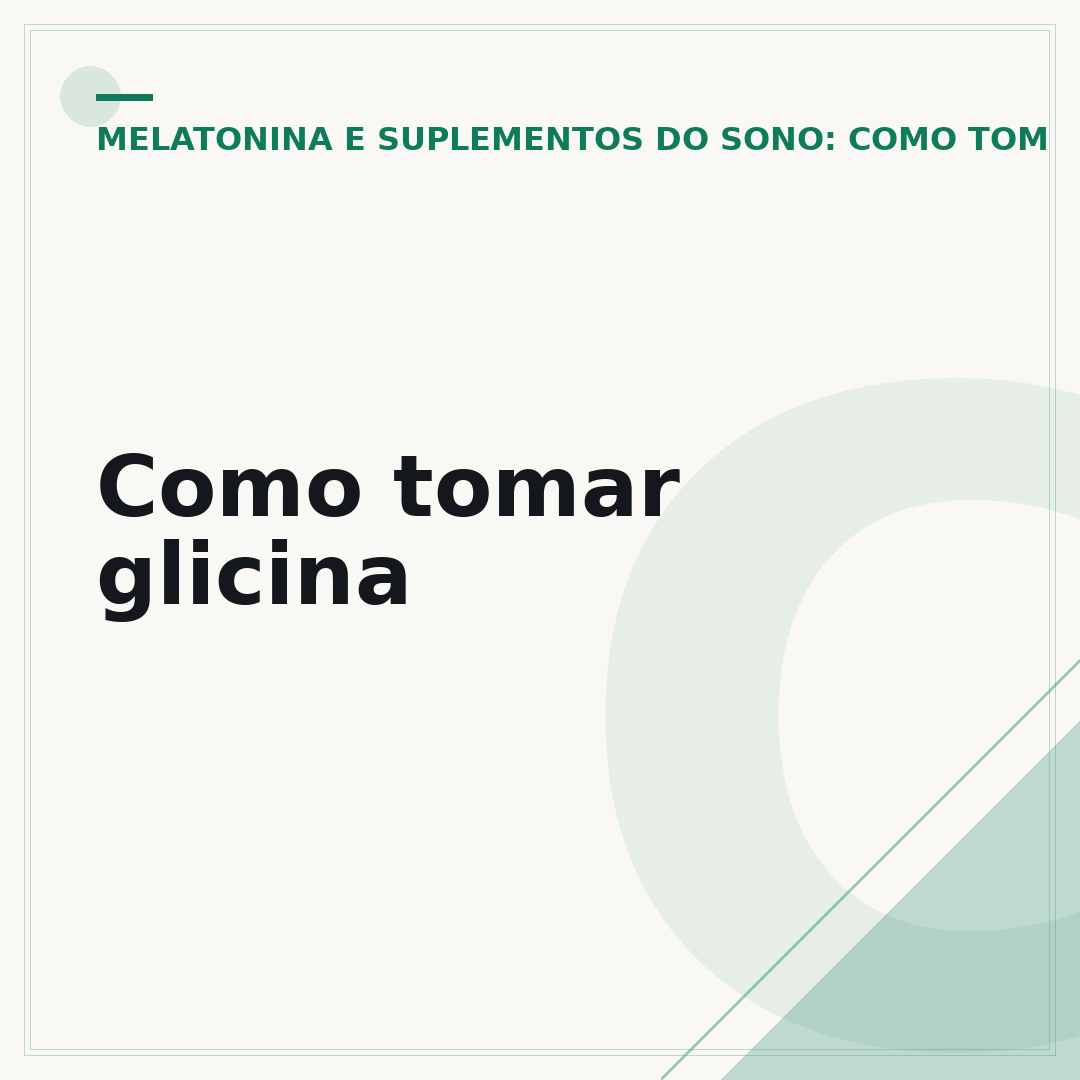 Como tomar glicina